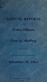 Receipts and expenditures of the Town of Madbury 1966_cover