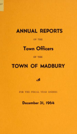 Receipts and expenditures of the Town of Madbury 1964_cover