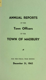 Receipts and expenditures of the Town of Madbury 1962_cover