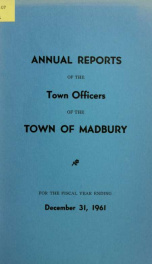 Receipts and expenditures of the Town of Madbury 1961_cover