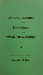 Receipts and expenditures of the Town of Madbury 1960_cover