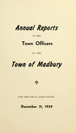 Receipts and expenditures of the Town of Madbury 1959_cover