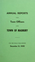 Receipts and expenditures of the Town of Madbury 1958_cover