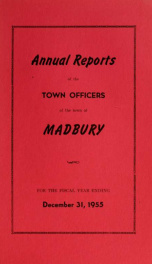 Receipts and expenditures of the Town of Madbury 1955_cover