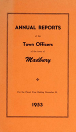 Receipts and expenditures of the Town of Madbury 1953_cover