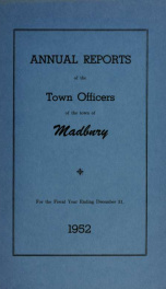 Receipts and expenditures of the Town of Madbury 1952_cover