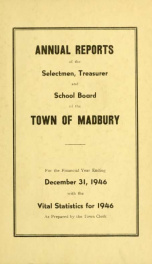 Receipts and expenditures of the Town of Madbury 1946_cover