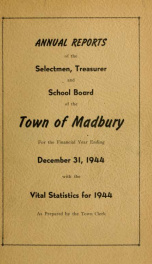 Receipts and expenditures of the Town of Madbury 1944_cover