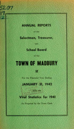 Receipts and expenditures of the Town of Madbury 1941_cover