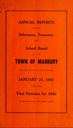 Receipts and expenditures of the Town of Madbury 1940_cover