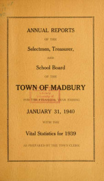 Receipts and expenditures of the Town of Madbury 1939_cover