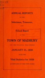 Receipts and expenditures of the Town of Madbury 1938_cover