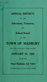 Receipts and expenditures of the Town of Madbury 1937_cover