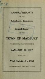 Receipts and expenditures of the Town of Madbury 1936_cover