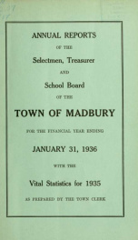 Receipts and expenditures of the Town of Madbury 1935_cover