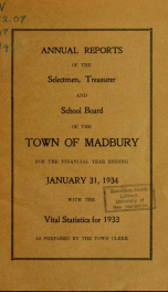 Receipts and expenditures of the Town of Madbury 1933_cover