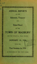 Receipts and expenditures of the Town of Madbury 1932_cover