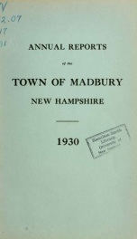 Receipts and expenditures of the Town of Madbury 1930_cover