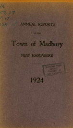 Receipts and expenditures of the Town of Madbury 1924_cover