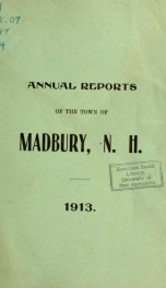 Receipts and expenditures of the Town of Madbury 1913_cover