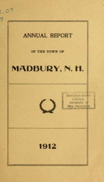 Receipts and expenditures of the Town of Madbury 1912_cover