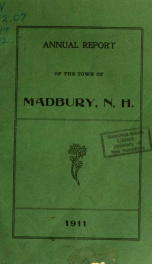 Receipts and expenditures of the Town of Madbury 1911_cover