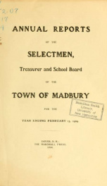 Receipts and expenditures of the Town of Madbury 1903_cover