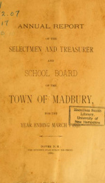 Receipts and expenditures of the Town of Madbury 1889_cover