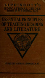 Essential principles of teaching reading and literature in the intermediate grades and the high school_cover