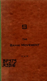 The Bahai movement for universal religion_cover