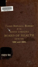Biennial report of the North Carolina Board of Health [serial] 3, 1889-1890_cover