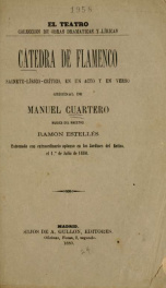 Cátedra de flamenco : sainete lírico-crítico en un acto y en verso_cover