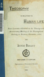 Theosophy in relation to human life .._cover