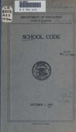 School code : including all laws relating to education, October 1, 1919_cover