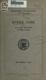 School code including all laws relating to education, September 1, 1922_cover