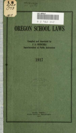 Oregon school laws with rules and regulations of the State board of education_cover