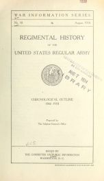 Regimental history of the United States regular army : Chronological outline 1866-1918_cover