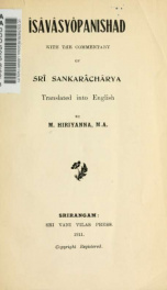 Îsâvâsyôpanishad, with the commentary of Srî Sankarâchâya_cover