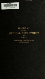 Manual for the medical department, United States Army. 1916_cover