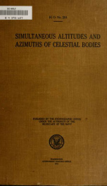 Simultaneous altitudes and azimuths of celestial bodies_cover