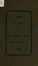 By-laws of the Hunterdon County Historical Society_cover