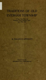 Traditions of old Evesham Township; a paper read before the Burlington County historical society, April 25th, 1911_cover