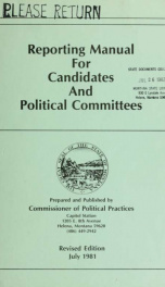 Reporting manual for candidates and political committees 1981_cover