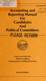 Accounting manual for candidates and political committees 1988_cover