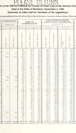 Report of the official canvass by County of votes cast at the general election, held in the State of Montana ... (exclusive of votes cast for members of the legislature) 1982_cover