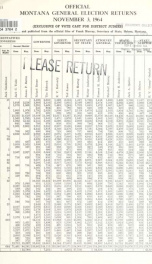 Official Montana general election returns 1964_cover
