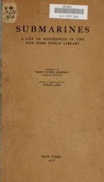 Submarines; a list of references in the New York public library_cover