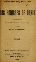 Los hombres de genio : sainete lírico en un acto, dividido en tres cuadros, en prosa y verso_cover