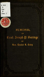 Memorial of Lieut. Joseph P. Burrage; a funeral sermon_cover