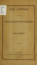 Gen. Cowdin and the First Massachusetts Regiment of Volunteers_cover